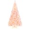 Costway 7.5FT Pre-Lit Snow Flocked Pink Christmas Tree 1100 Tips w/ 450 Lights & 8 Modes